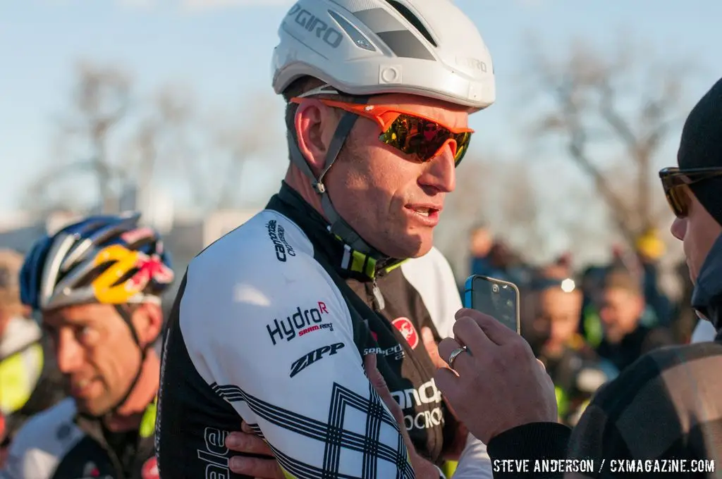 Ryan Trebon pre-race at Elite Men 2014 USA Cyclocross Nationals. © Steve Anderson