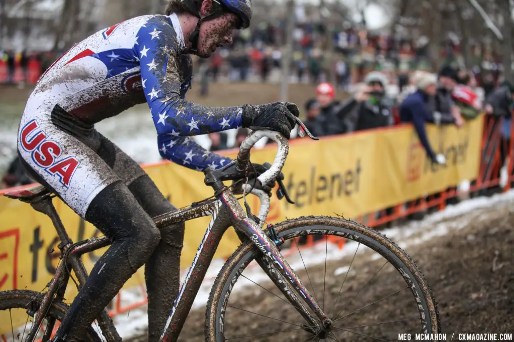 Zach McDonald took 11th in the Elite U23 World Championships of Cyclocross 2013 © Meg McMahon