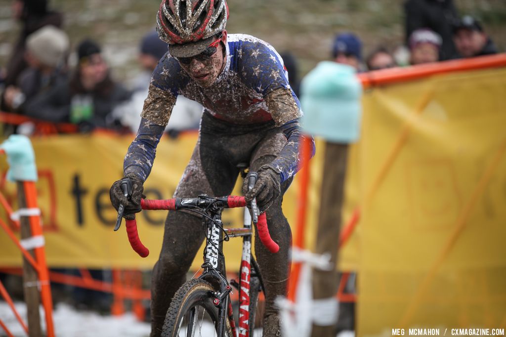 The US riders get muddy fast in the Elite U23 World Championships of Cyclocross 2013 © Meg McMahon