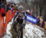 Tobin Ortenblad got the sloppy conditions he prefers, and maximized the late-braking ability of his disc brakes in the Elite U23 World Championships of Cyclocross 2013 © Meg McMahon