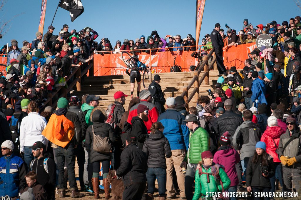 The crowds Elite Women 2014 USA Cyclocross Nationals. © Steve Anderson