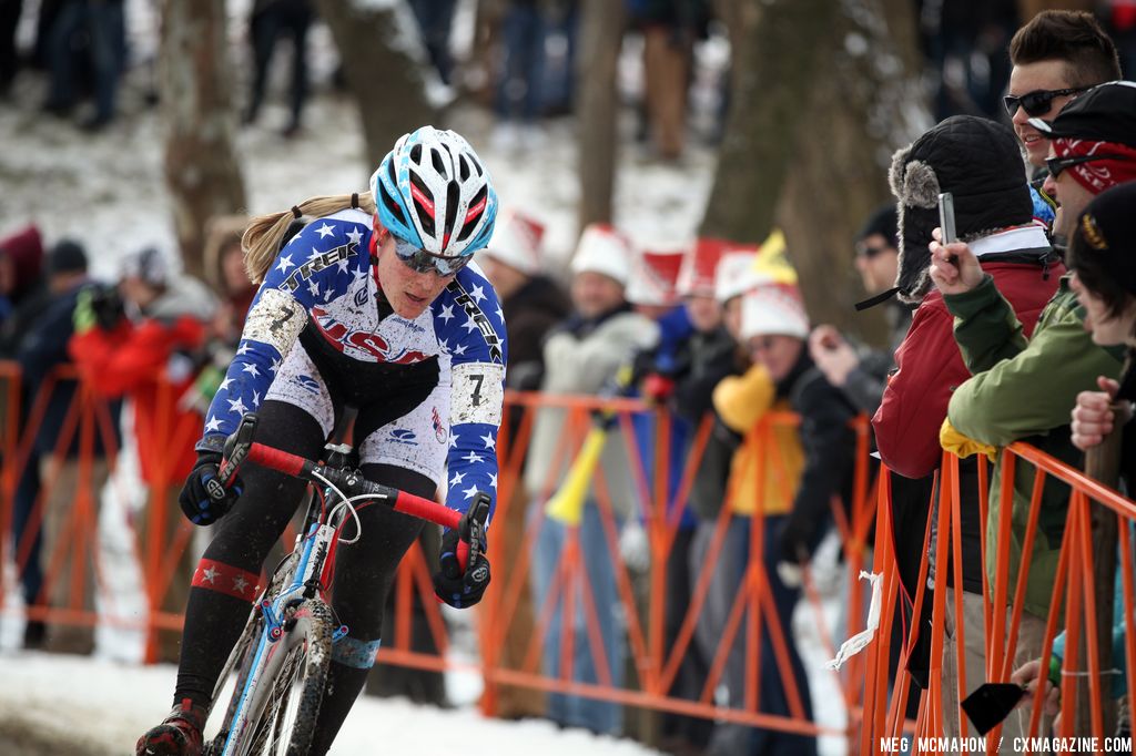 Compton\'s race face as she goes for second in the Elite Women World Championships of Cyclocross 2013 © Meg McMahon