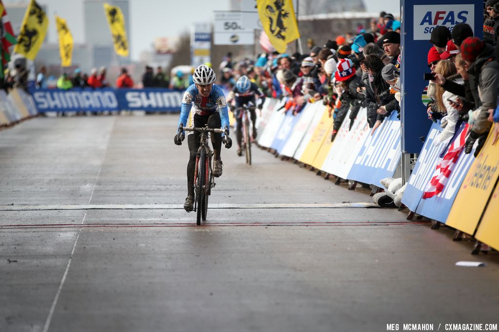Nash with one to go in the Elite Women World Championships of Cyclocross 2013 © Meg McMahon