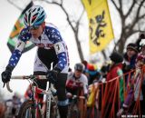 Katie Compton drops the hammer in the Elite Women World Championships of Cyclocross 2013 © Meg McMahon