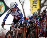 Antonneau leads Dombroski in the Elite Women World Championships of Cyclocross 2013 © Meg McMahon