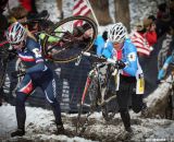 Nash goes for the pass in the Elite Women World Championships of Cyclocross 2013 © Meg McMahon