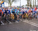 The women's start, game faces on at Elite Women UCI Cyclocross World Championships. © Thomas Van Bracht