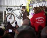 Vervecken and the bike share the spotlight. ? Jonas Bruffaerts