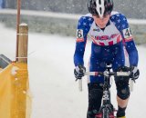 Zane Godby racing through the snow