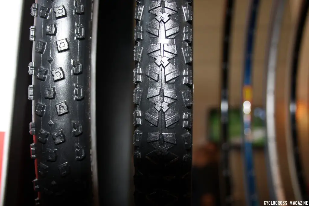 Hutchinson was on the scene with two new rubber offerings for ‘cross. The Piranha 2 CX (right) is for fast and dry terrain, and features a 127tpi casing for increased comfort and puncture resistance. The Toro CX (left) is a tubeless tire made for rutted and muddy courses. © Jeff Lockwood