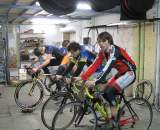 The riders do their best to train in spite of the weather. ? Nathan Phillips