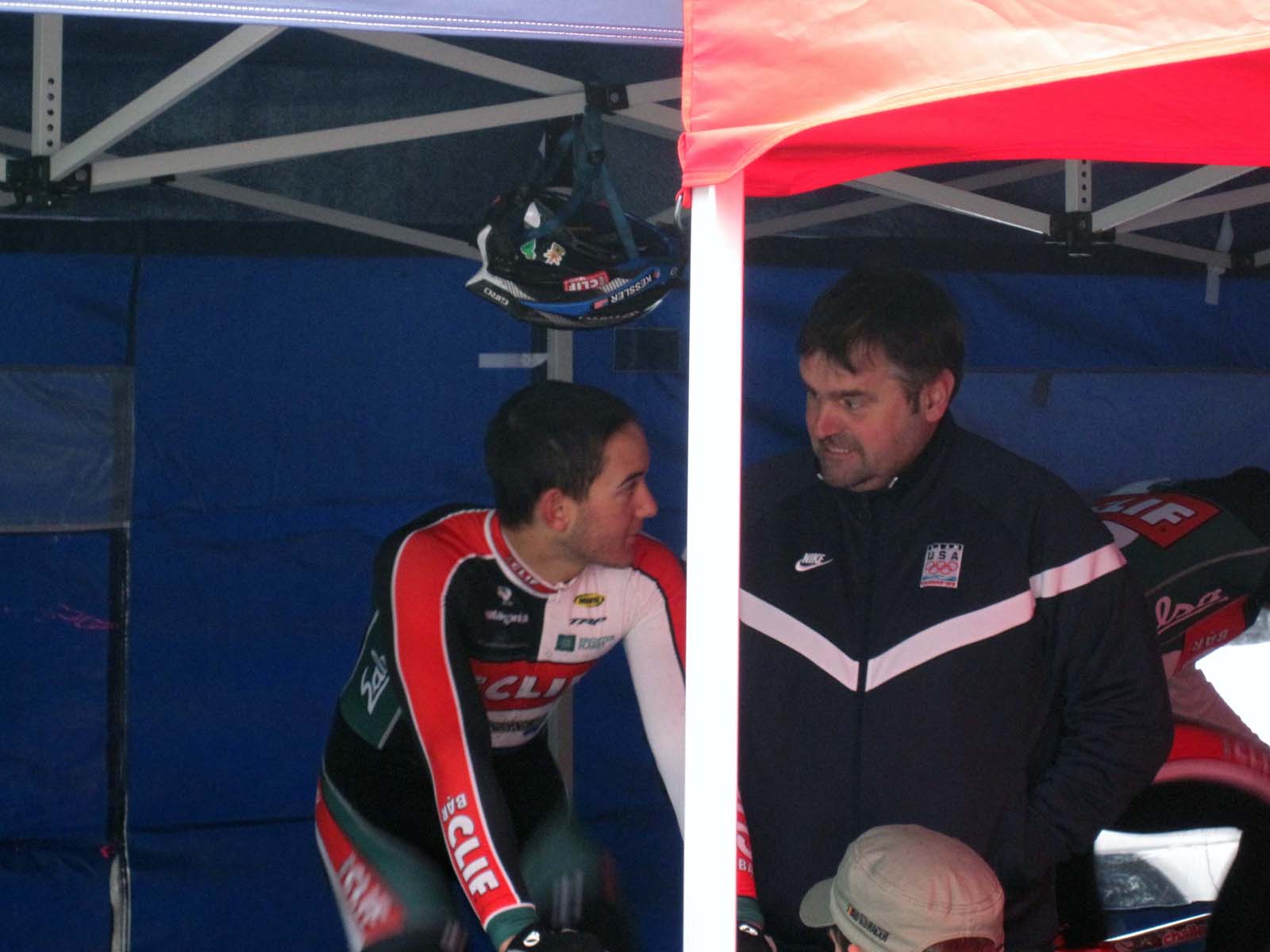 Chris Fox, an affable soigneur, keeps the riders in good spirits. ? Nathan Phillips