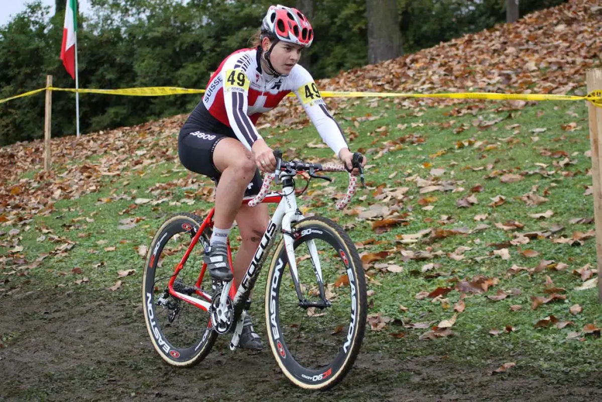 Jasmin Achermann riding to seventh. © Bart Hazen