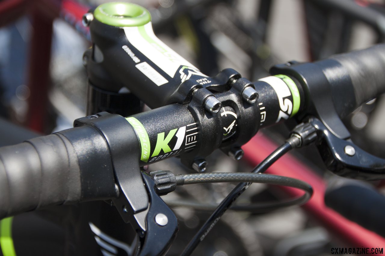 Narrow, compact bars and inline levers keep it comfortable and safe for the kids.  © Cyclocross Magazine