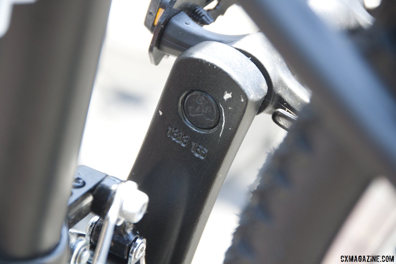 Short, 155mm cranks on the Felt 2014 F24x kid's 24 inch wheel cyclocross bike. © Cyclocross Magazine
