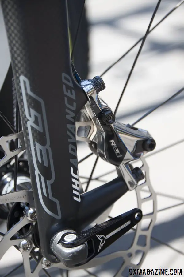 The Felt F2x relies on SRAM's top-shelf hydraulic disc brakes for stopping. © Cyclocross Magazine