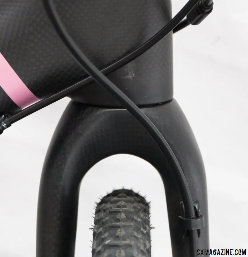 Plenty of clearance in the front fork for muddy days on the Felt 2014 F2x carbon cyclocross bike. © Cyclocross Magazine