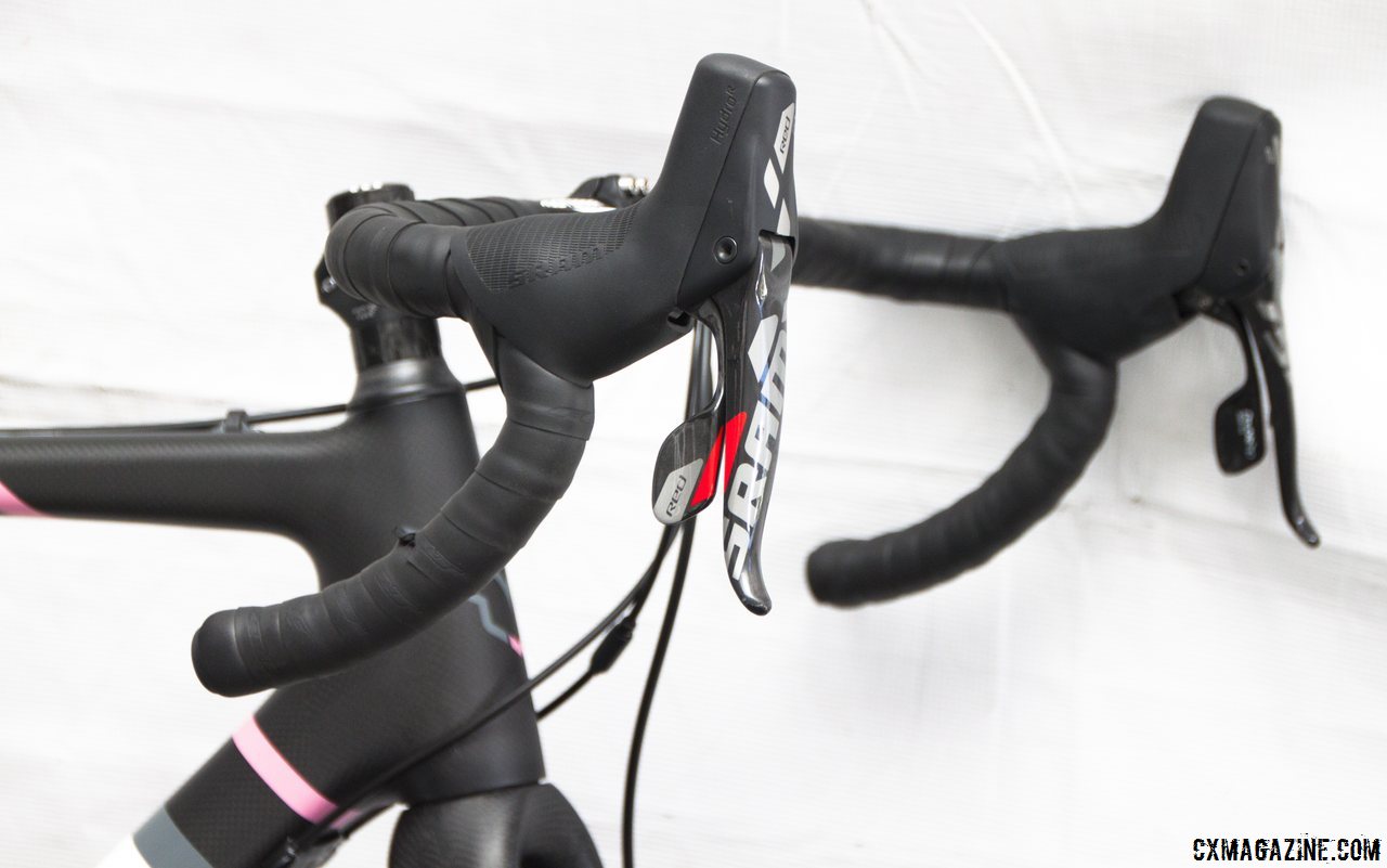 3T Ergoterra Pro handlebars on the Felt 2014 F2x carbon cyclocross bike. © Cyclocross Magazine