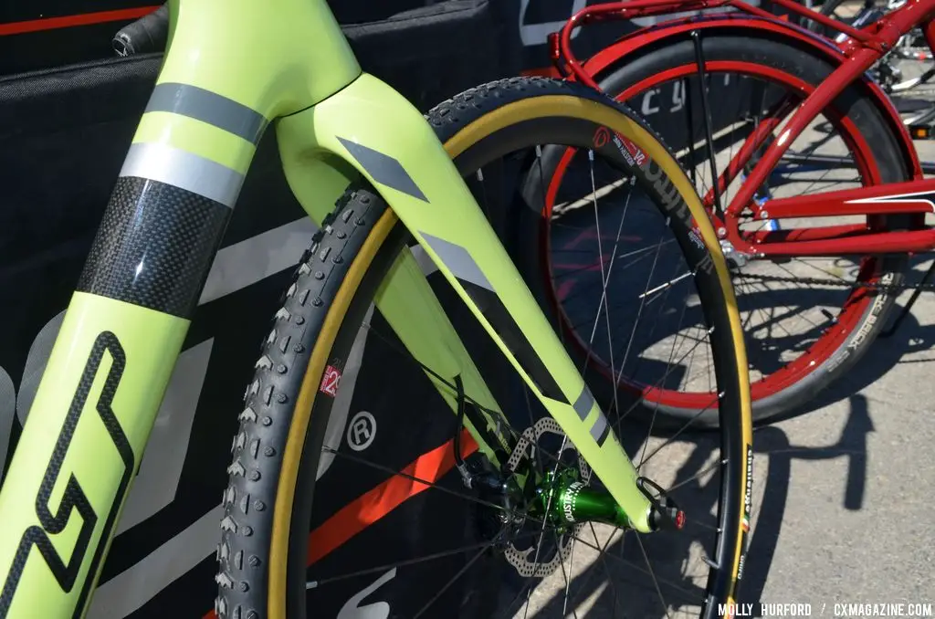 Challenge Grifos and a TeXtreme fork on the Felt F2x at Sea Otter 2014. © Cyclocross Magazine