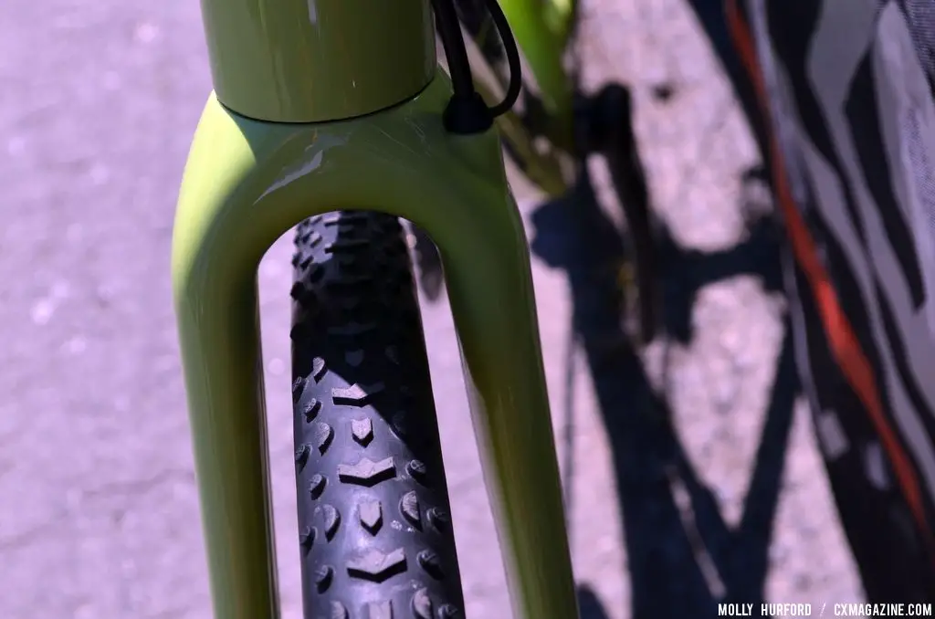 Room for mud with teh Challenge Grifos on the Felt F2x at Sea Otter 2014. © Cyclocross Magazine