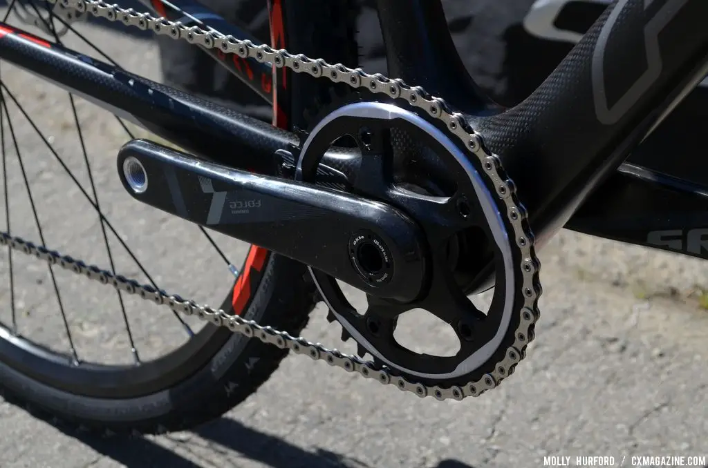 The new SRAM CX1 on the Felt F4x at Sea Otter 2014. © Cyclocross Magazine