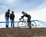 Cyndi Klyn (Boulder Cycle Sport) negotiating the infamous off camber.  Â©Brian Nelson