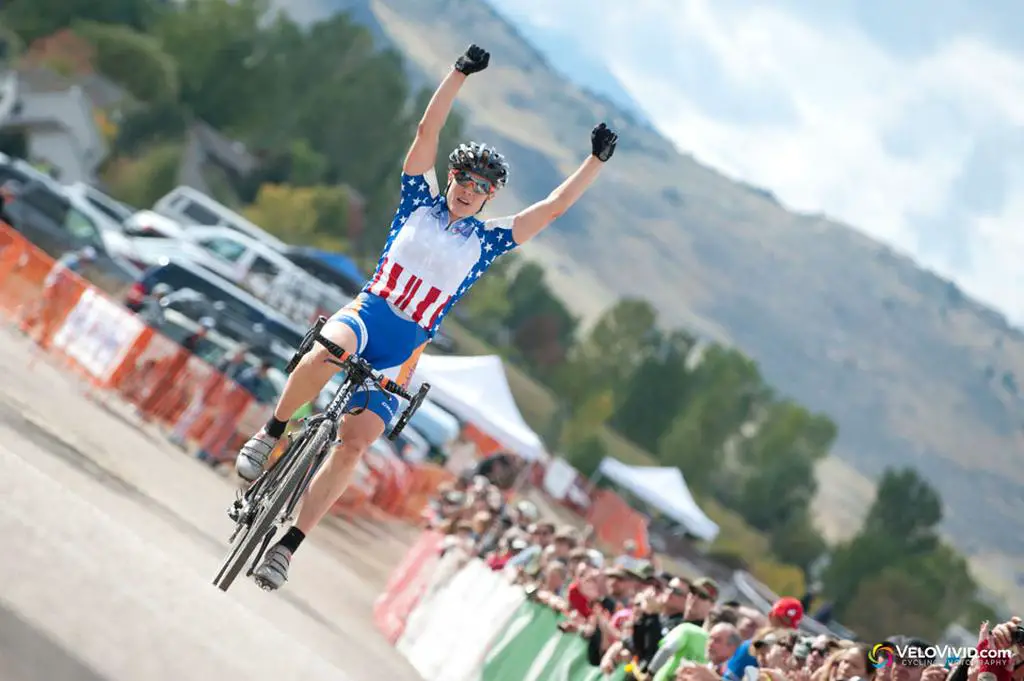 Katherine Compton (Rabobank) takes the win on day 2 of the USGP New Belgium Cup. © VeloVivid Cycling Photography