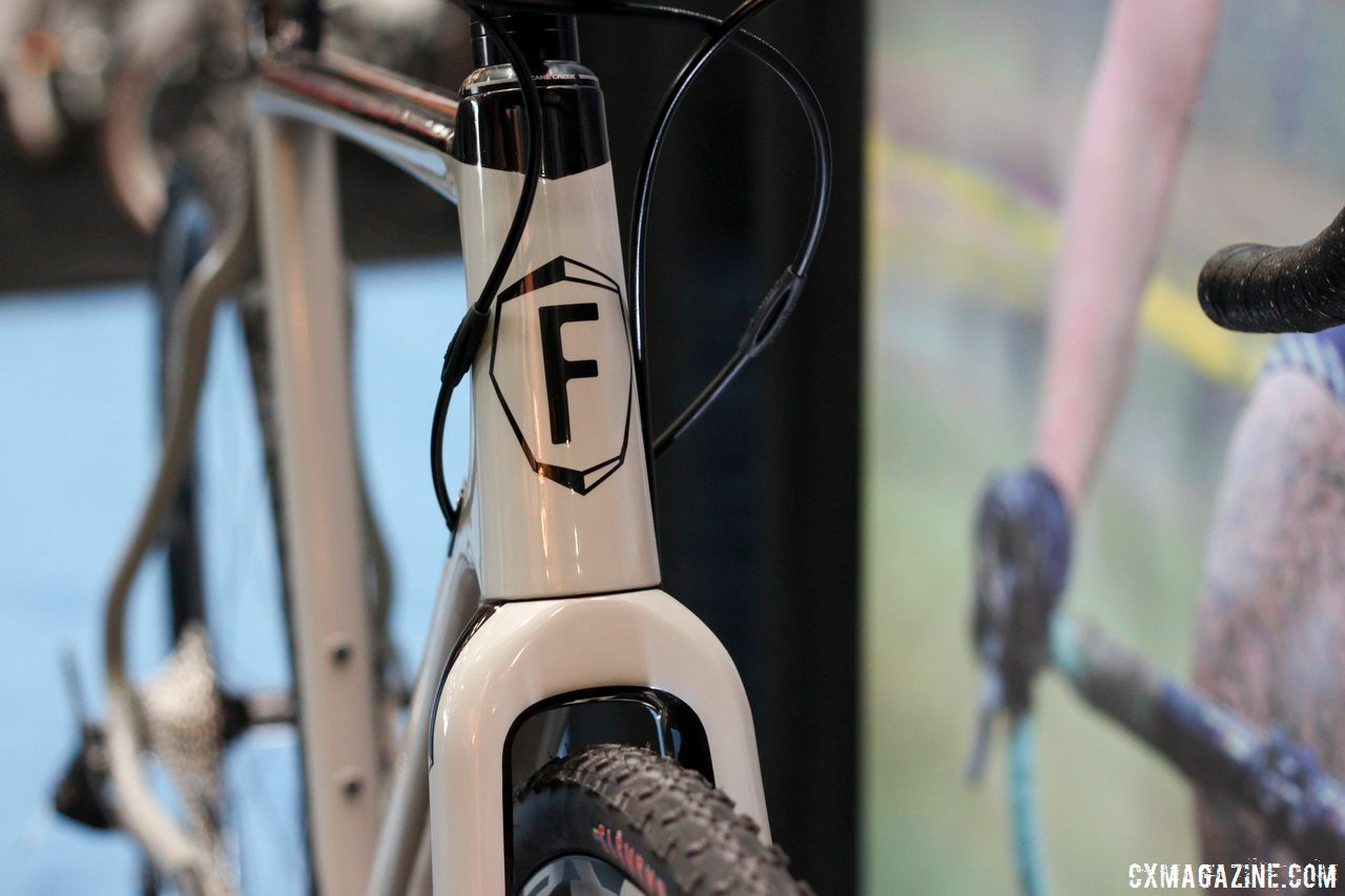Foundry Cycles changed up its graphics for 2015, and adds more visible logos on this Harrow B1 carbon disc brake cyclocross bike. © Cyclocross Magazine