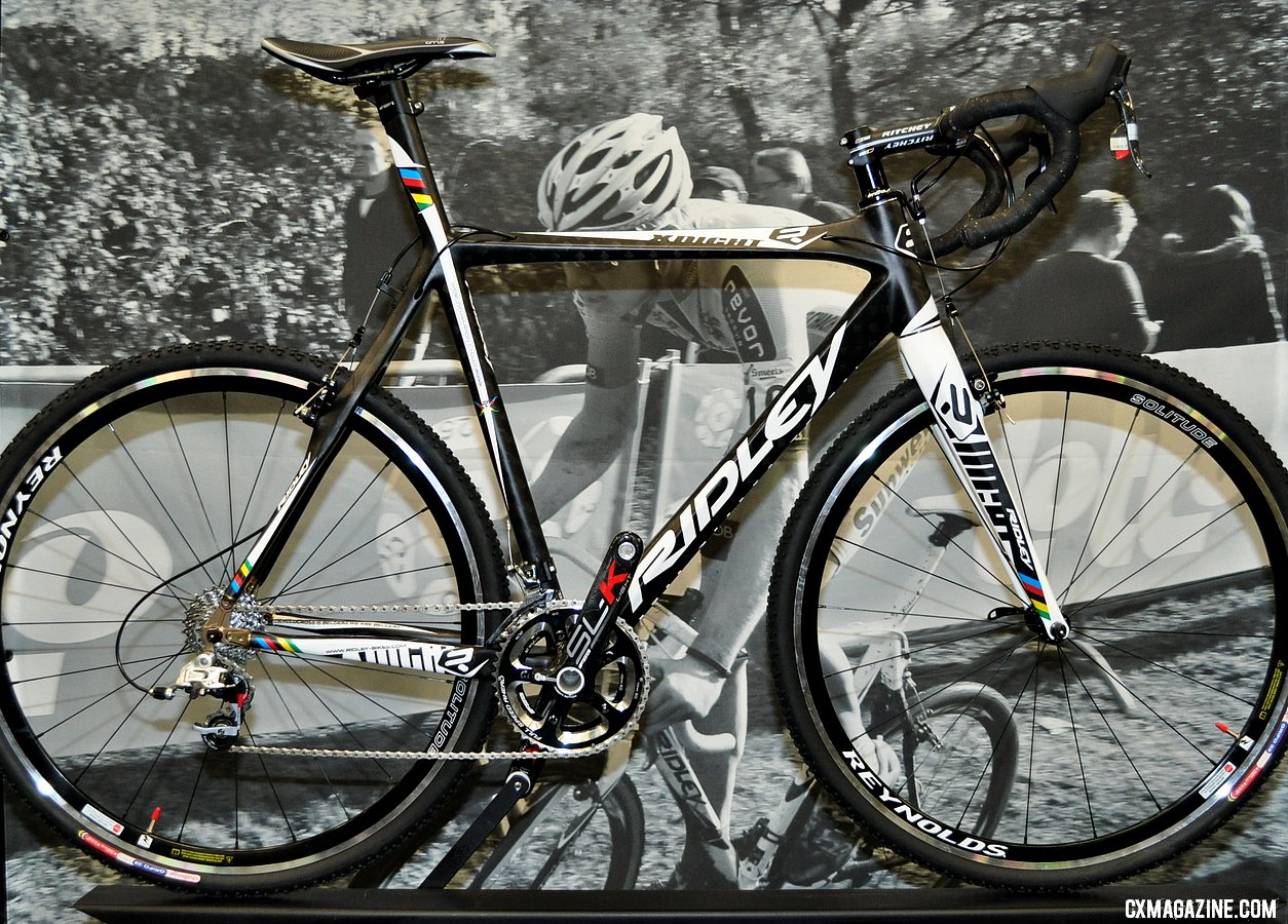 The World Championship-winning bike: Ridley\'s 2011 X-Night featuring a BB30 bottom bracket, tapered headtube, and internal cable routing. © Cyclocross Magazine