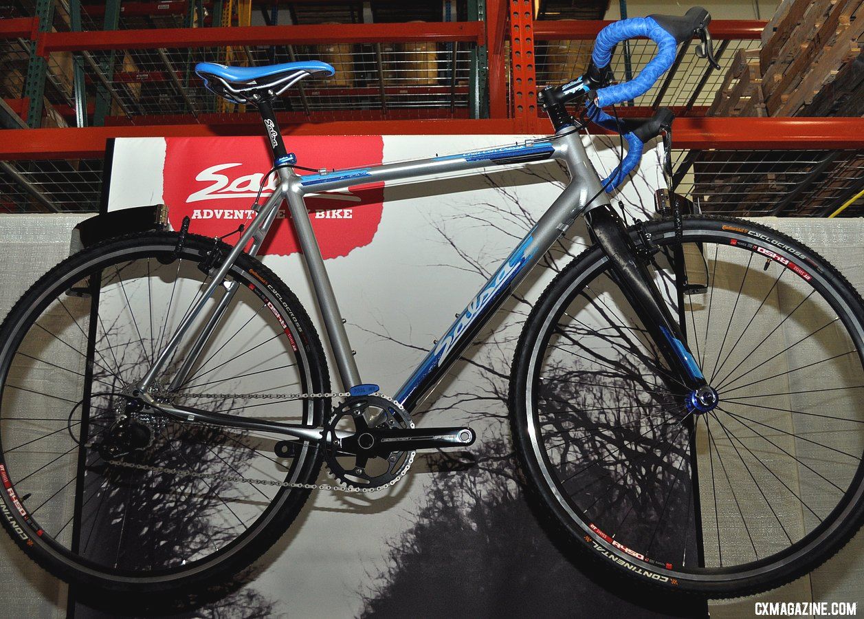 Salsa is a QBP brand and has a long history of cyclocross bikes. The gray and blue splatter color scheme of the 2011 Salsa Chili Con Crosso was on display.