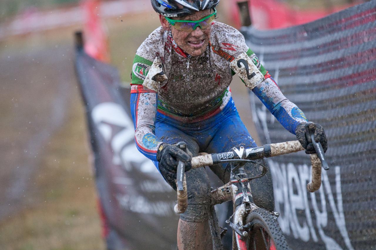 Katernia Nash soloed to a clear but muddy win in the Exergy USGP of Cyclocross New Belgium Cup.© Wil Matthews 