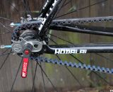 Close up of the rear hub on the Raleigh carbon singlespeed cyclocross bike. © Cyclocross Magazine