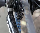 While it may look susceptible to mud clogging, our early tests indicate the belt does well when conditions get sloppy and the pulleys clear wet mud quite well. © Cyclocross Magazine