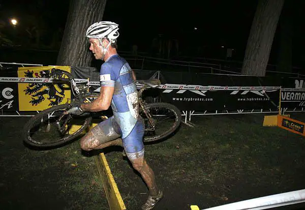 Page ran the barriers after a costly bobble bunnyhopping them at CrossVegas. ©Matt James