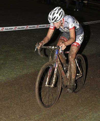 Ashley James in pursuit of Duke and Compton at the 2012 Gateway Cross Cup. ©Matt James