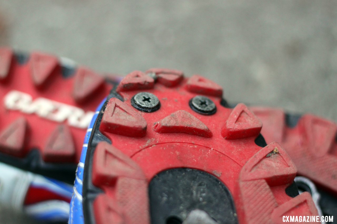 Toe spikes are options with the Gaerne G. Keira mtb and cyclocross shoe. © Cyclocross Magazine