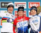 Marianne Vos (l), Daphny van den brand and Sanne van Paassen. ? Bart Hazen