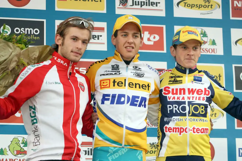 Szcepaniak (l), Meeusen and Van Compernolle on the podium. ? Bart Hazen