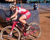 Elle Anderson (California Giant/Specialized), foreground, rounding one of the turns ahead of Helen Wyman (Kona Factory Racing). Â© Kevin White