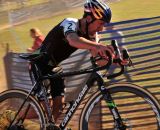 Tim Johnson (Cannondale p/b Cyclocrossworld.com) at the top of a run in the final lap of the race. Â© Kevin White