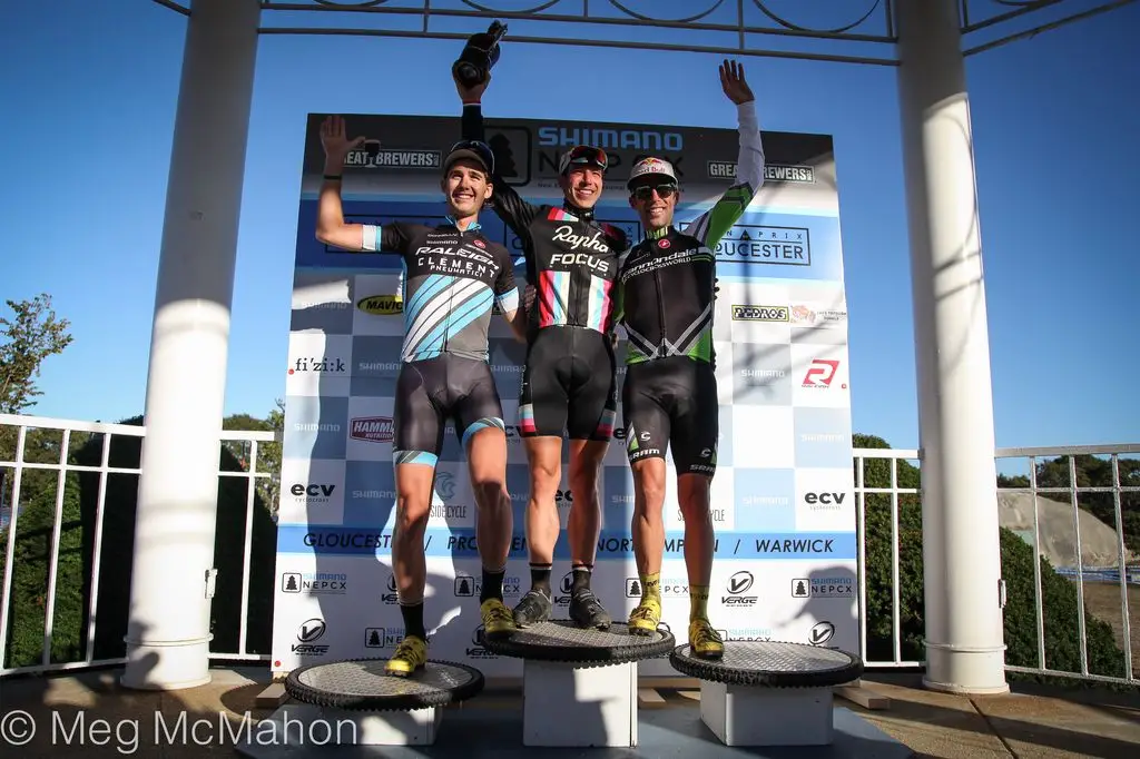 Men\'s podium at Gloucester Day 1 2013. © Meg McMahon