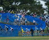 The off-cambers became runs during crowded first lap of the sold-out intermediate men's race. © Todd Prekaski