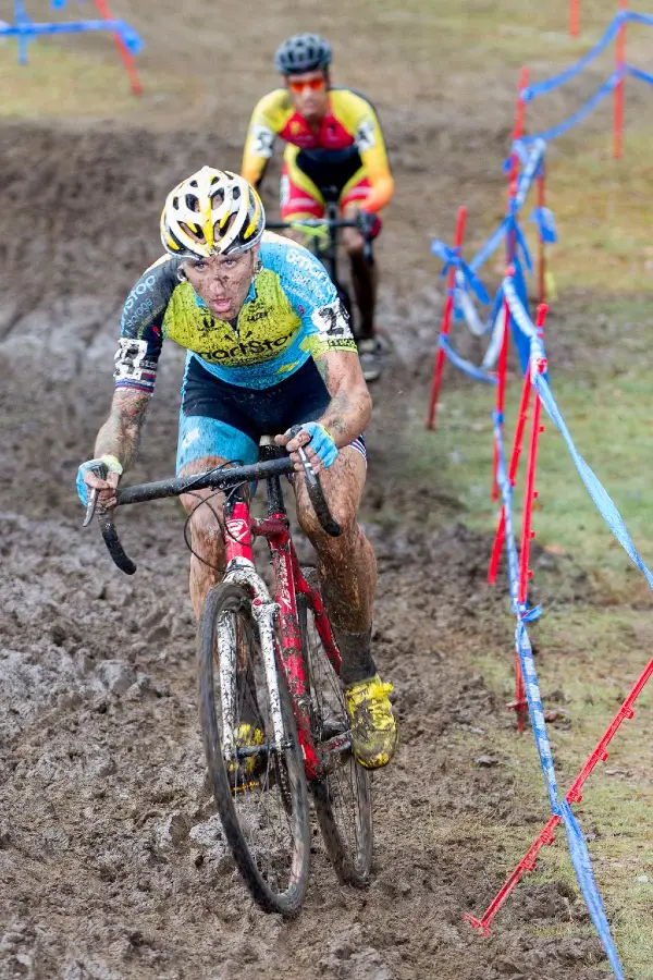 A mud-covered Adam Myerson © Todd Prekaski