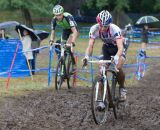 Powers and Trebon duke it out on the front of the race © Todd Prekaski