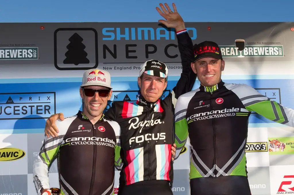 Men\'s podium at Gloucester Day 2 2013. © Todd Prekaski