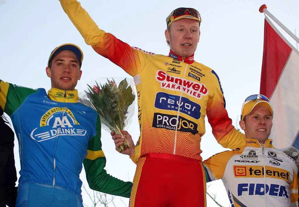 The U23 podium at the GP Groenendaal.  ? Bart Hazen