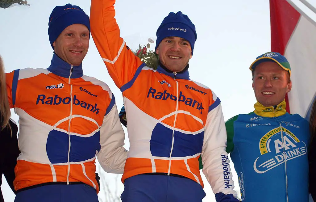 The elite podium at the GP Groenendaal.  ? Bart Hazen