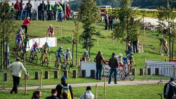 Large group of riders