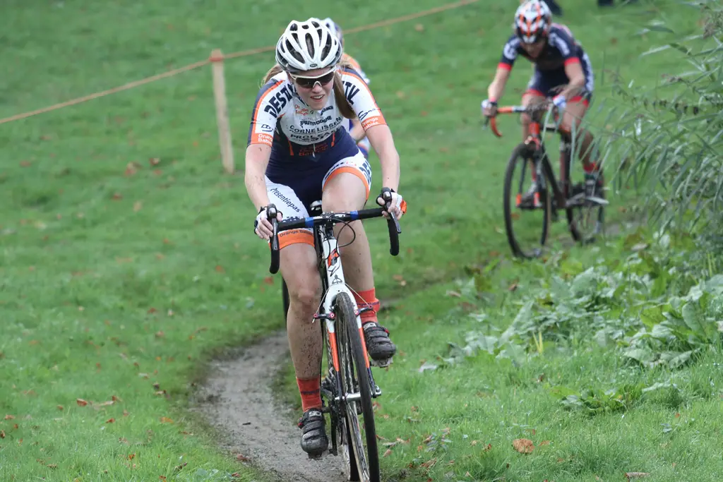 Smiling while riding at the Cyclo-cross Grote Prijs van Brabant. © Bart Hazen