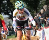 Vos got an early lead at Cyclo-cross Grote Prijs van Brabant. © Bart Hazen